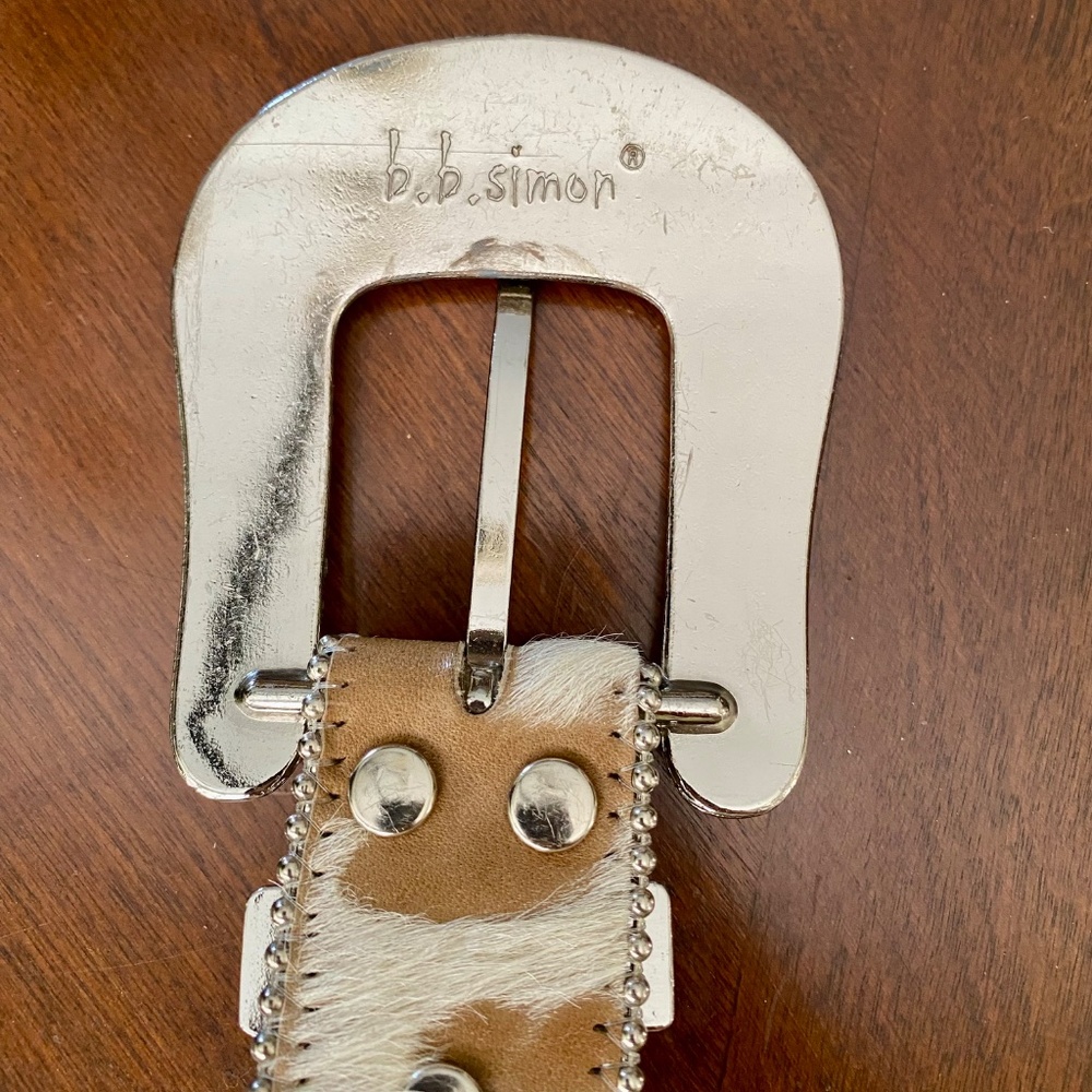 BB SIMON $595 Vintage Crystal Pony Hair Cowgirl Rocker Belt 38 - Picture 10 of 10